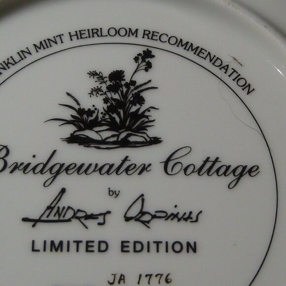 Franklin Mint “Bridgewater Cottage” L.E. Porcelain 8" Plate By Andres Orpinas - Picture 11 of 11